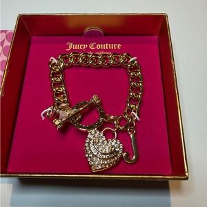 Juicy Couture Gold Chain Bracelet with Heart Charm